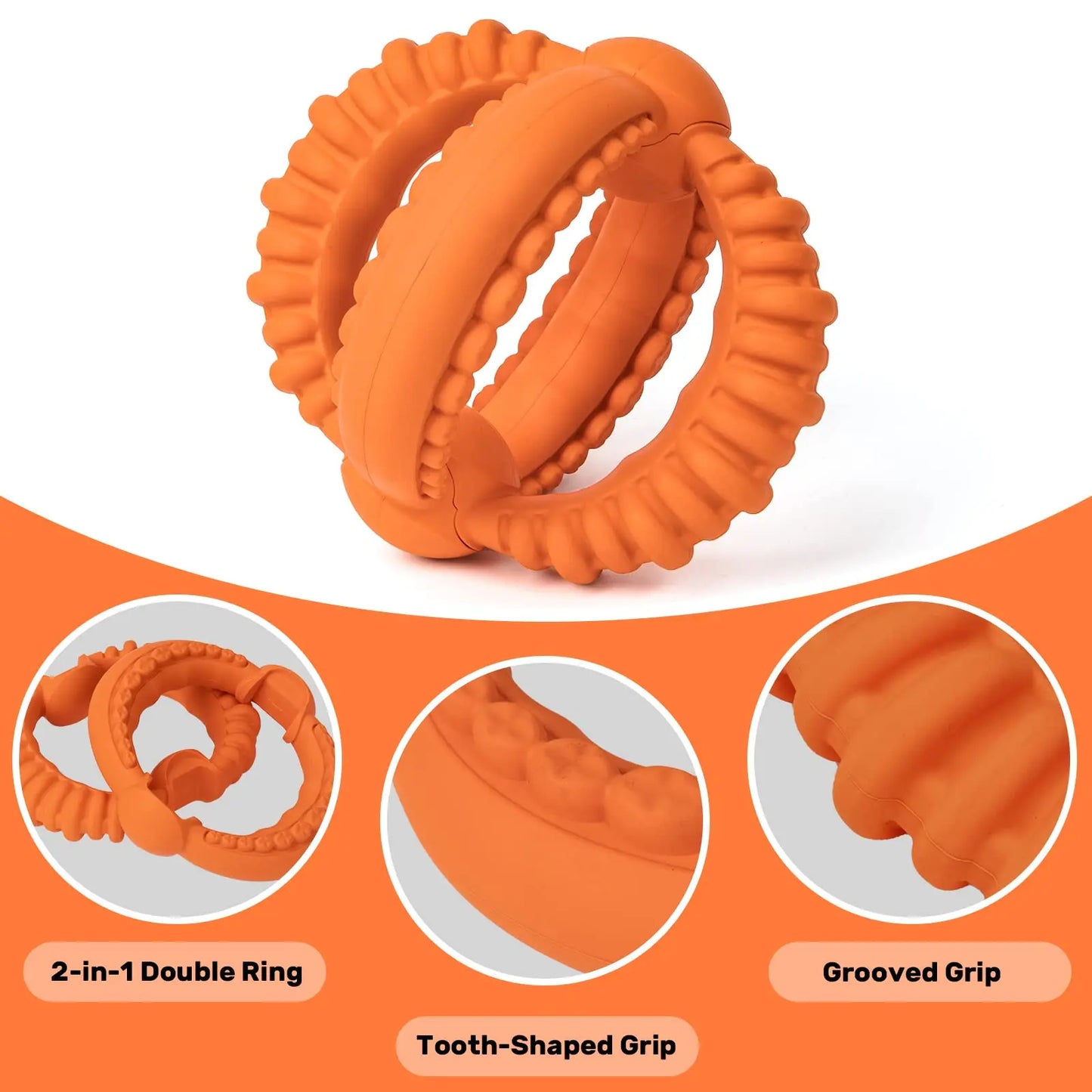 Interactive Dog Toys Detachable Dog Tug of War Toy with 2 Rings