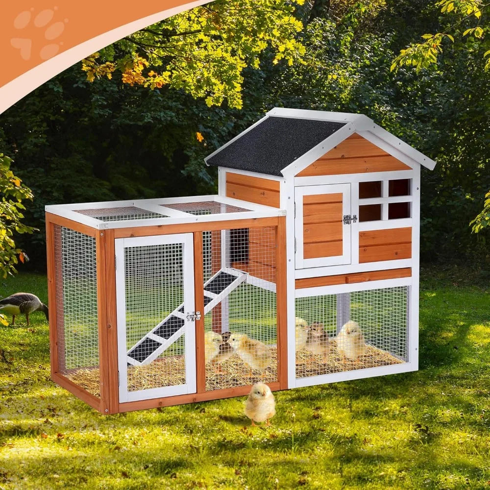 Small Wood Chicken Coop, Plus Small Animal Pen