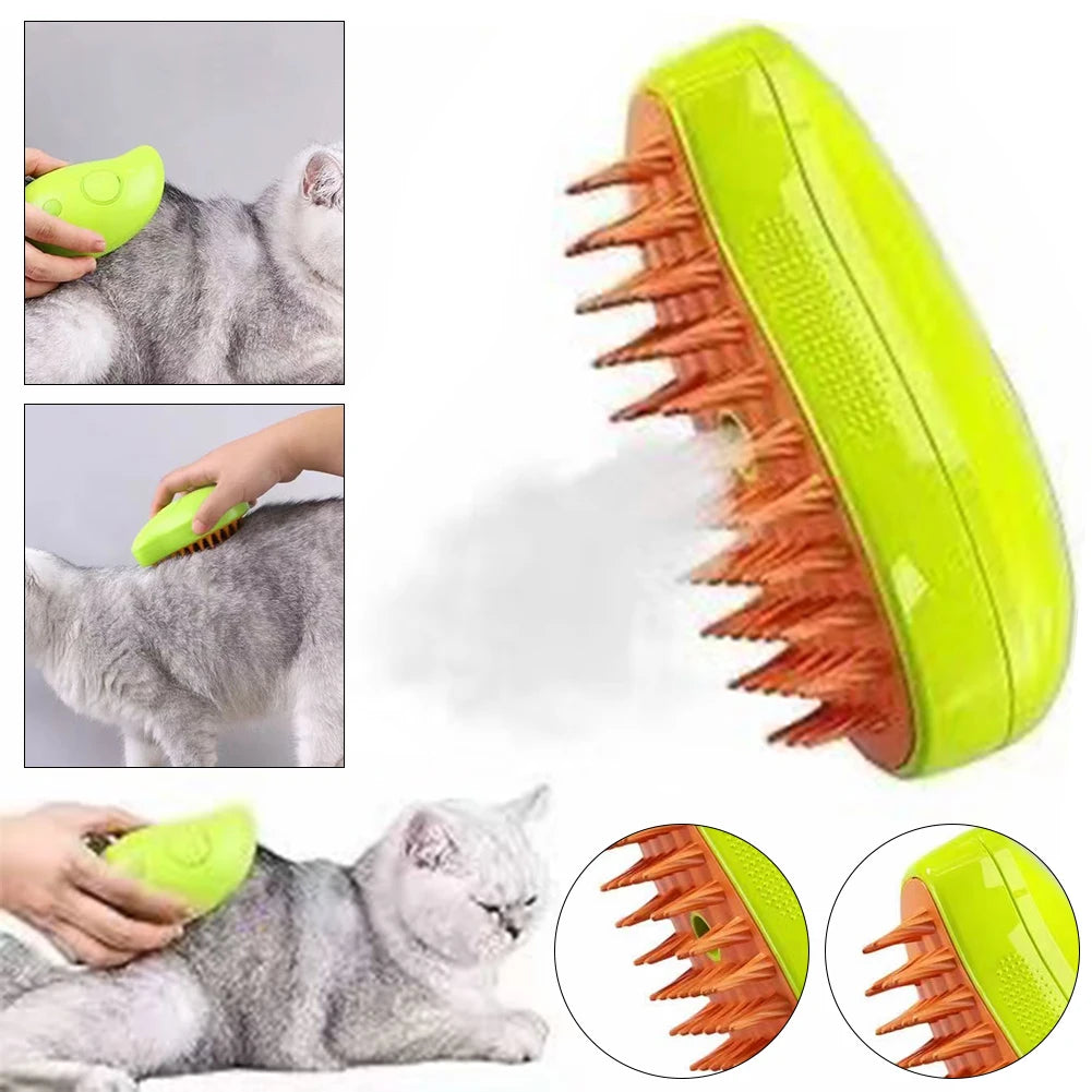 3 In 1 Steamy Brush Grooming Comb Self Cleaning