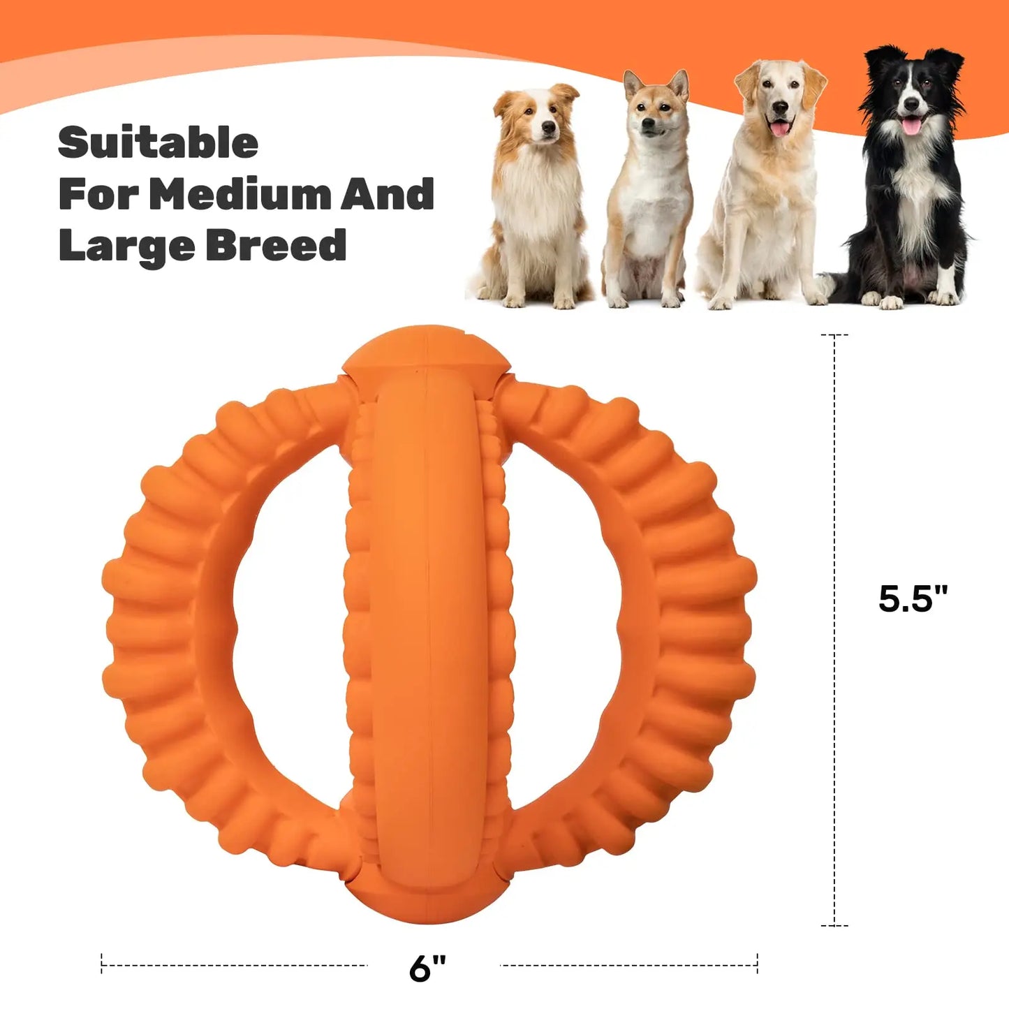 Interactive Dog Toys Detachable Dog Tug of War Toy with 2 Rings