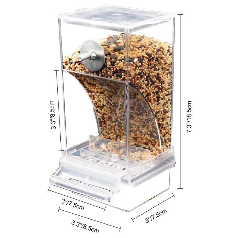 Bird Feeder For Cage Clear Acrylic Splash-Proof Anti Spill