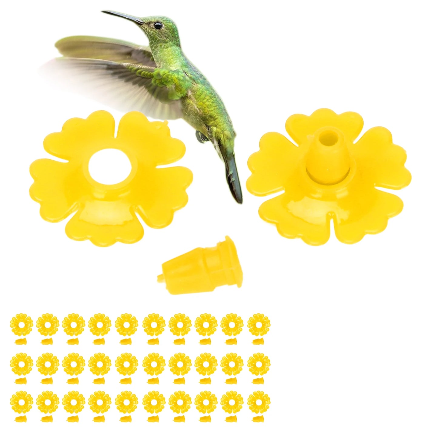 30 Set Hummingbird Feeder Flowers Hanging Bird Feeding Ports Replacement Parts