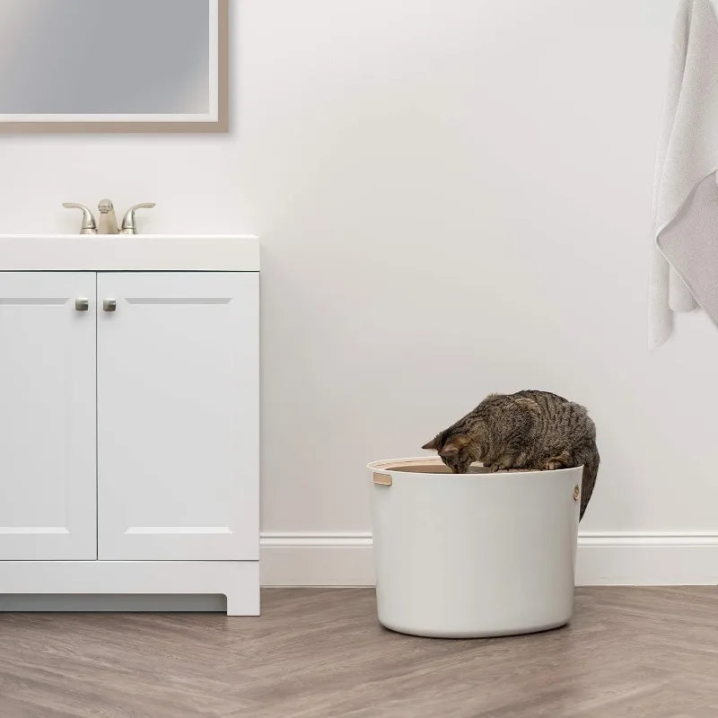 Large Top Entry Cat Litter Box with Scoop