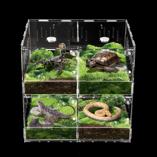 4 Grids Acrylic Reptile Tank