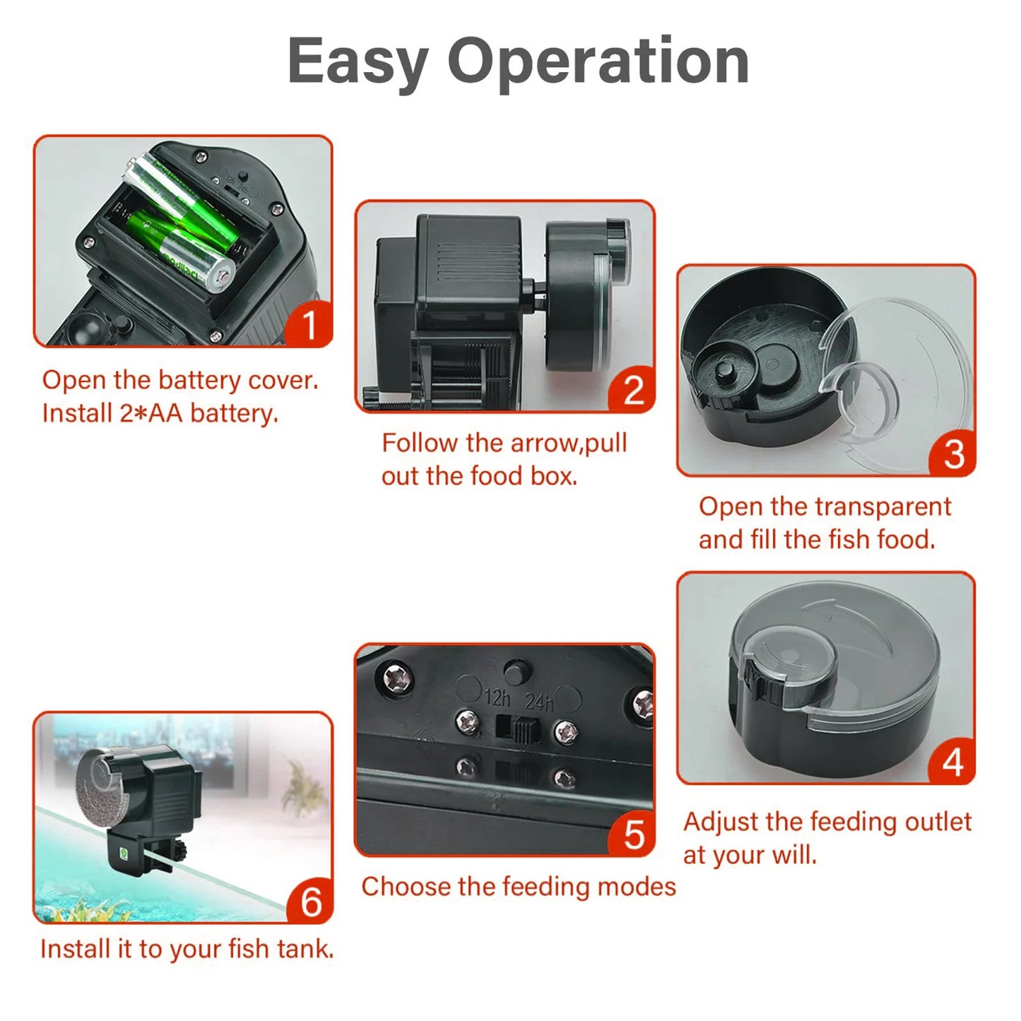 Automatic Fish Feeder Plastic 60ML Timer Dispenser Tool