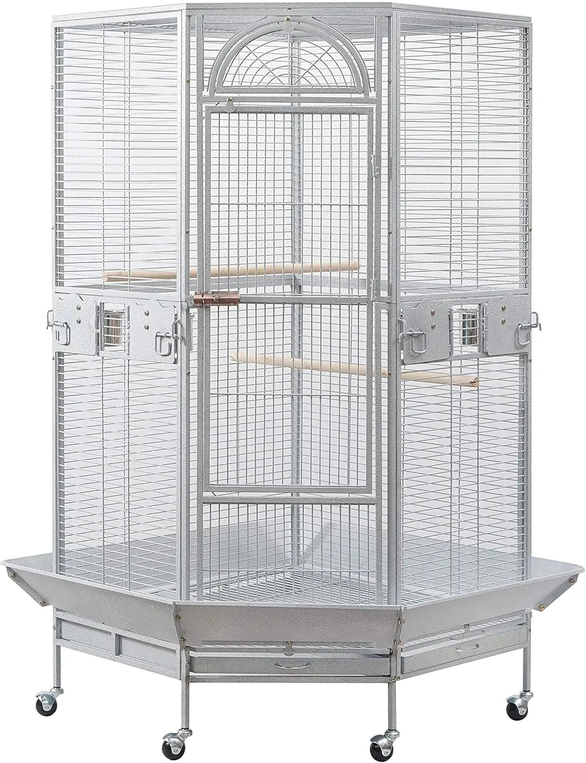 Corner Bird Cage for Slide out trays and grates for easy cleaning