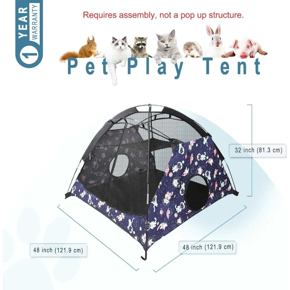 Portable Mesh Play House for Cat Rabbit Puppy and Small Animals