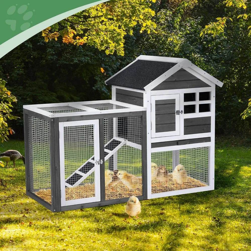 Small Wood Chicken Coop, Plus Small Animal Pen