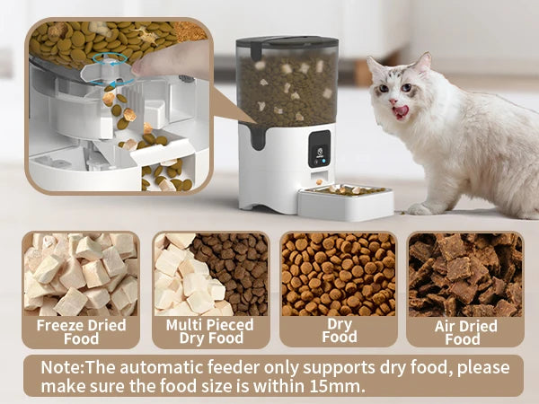 Smart Automatic  WiFi Pet Feeder with APP Control for Remote Feeding