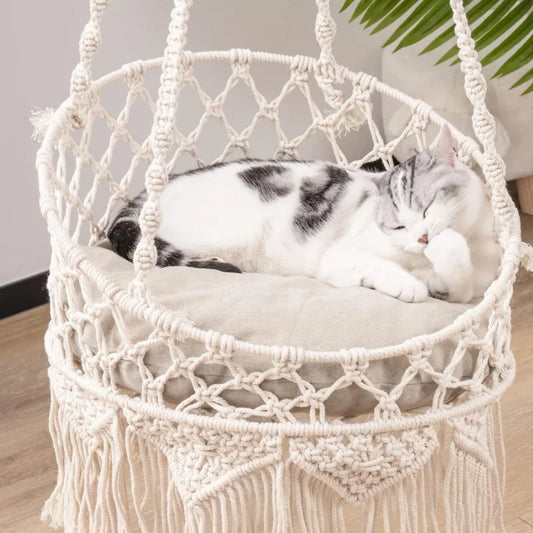 Handwoven Pet Cat Hammock Swing Bed