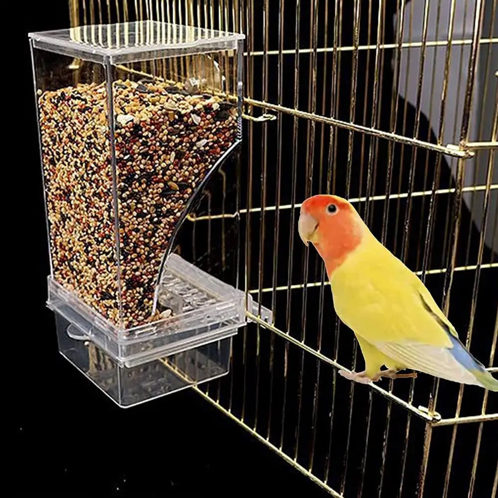 Bird Feeder For Cage Clear Acrylic Splash-Proof Anti Spill