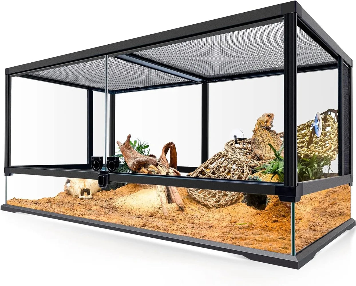 43 Gallon Professional Glass Terrarium 24"x18"x24" with Heat Resistant Aluminum Alloy Frame