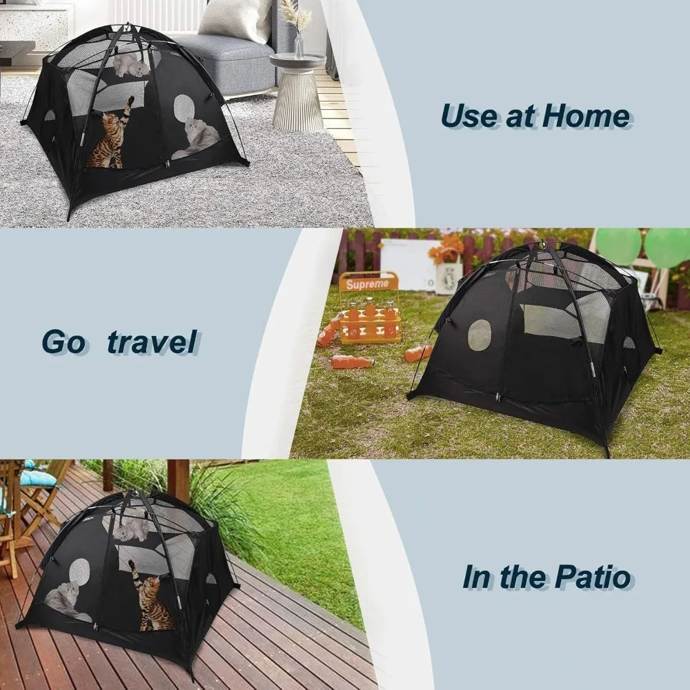 Portable Mesh Play House for Cat Rabbit Puppy and Small Animals