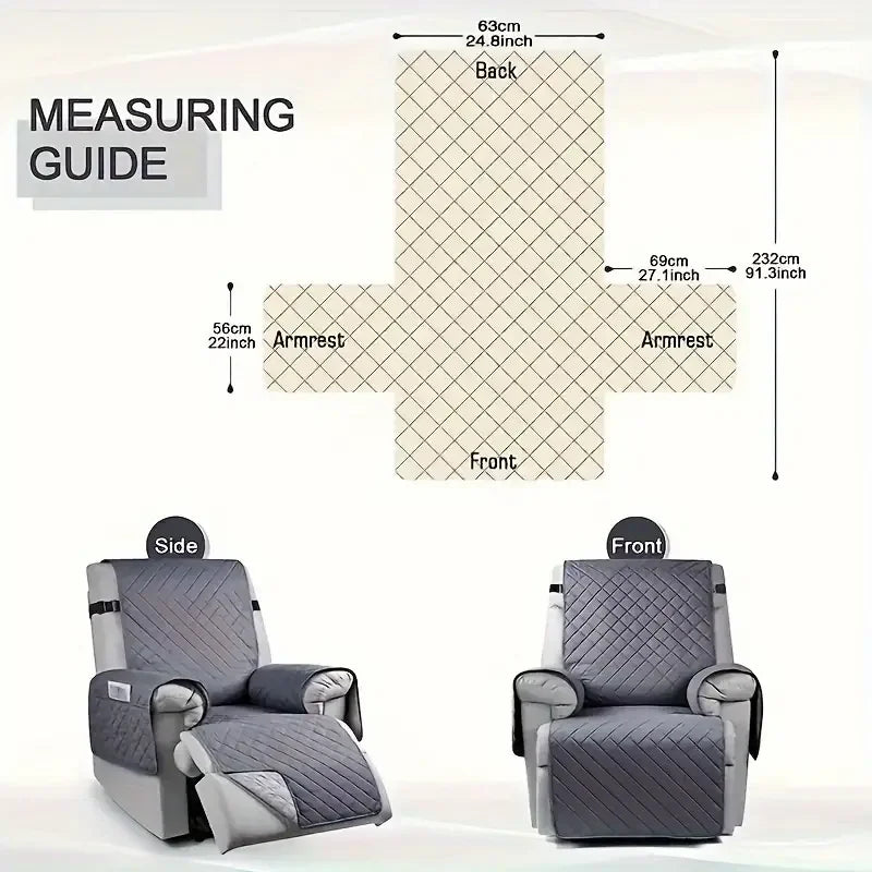 1pc Waterproof Recliner Chair Cover, Reclining Couch Covers For Pets, Slipcover Furniture Protector