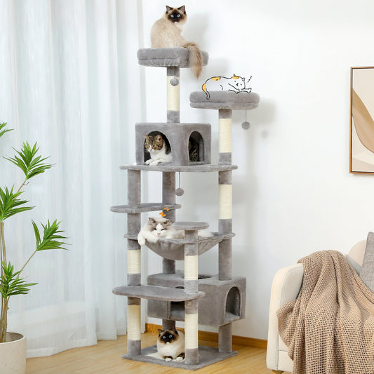 184cm Large Cat Tree and Tower for Indoor Cats With Sisal-Covered Scratching Posts