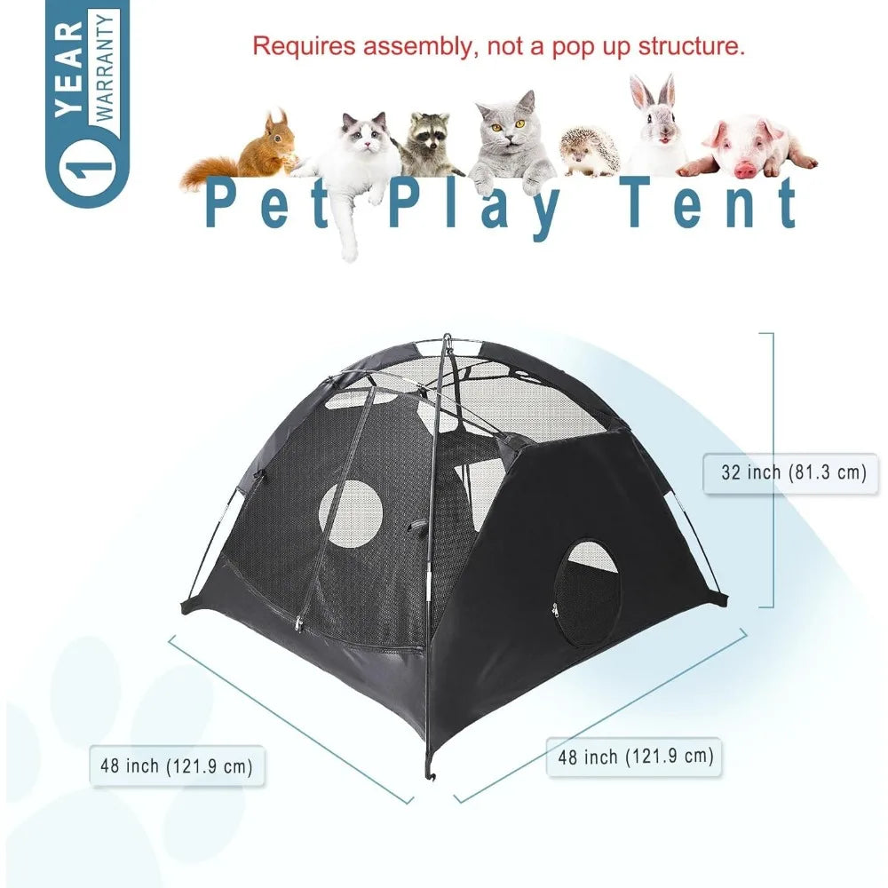 Portable Mesh Play House for Cat Rabbit Puppy and Small Animals