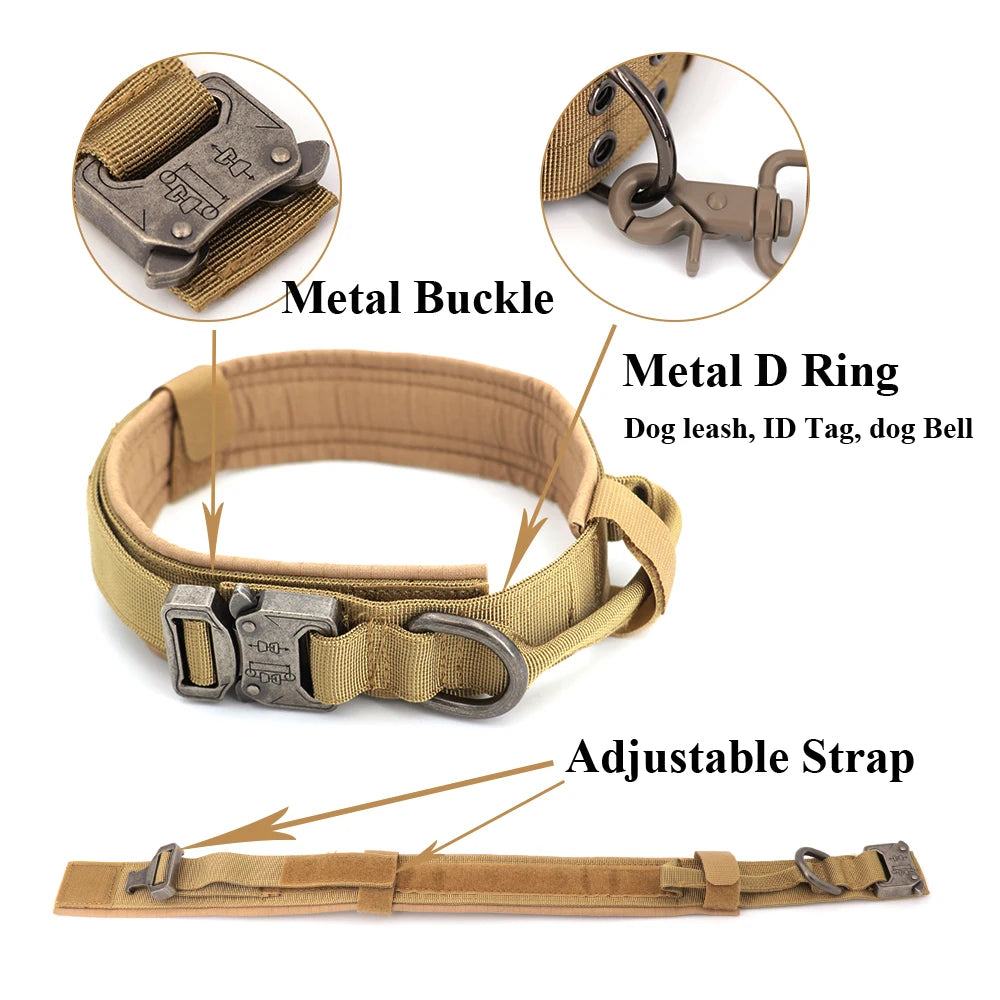 Dog Collar Military Harness And Leash Set Pet Training