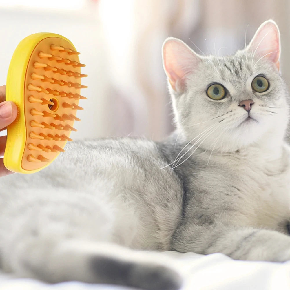 3 In 1 Steamy Brush Grooming Comb Self Cleaning