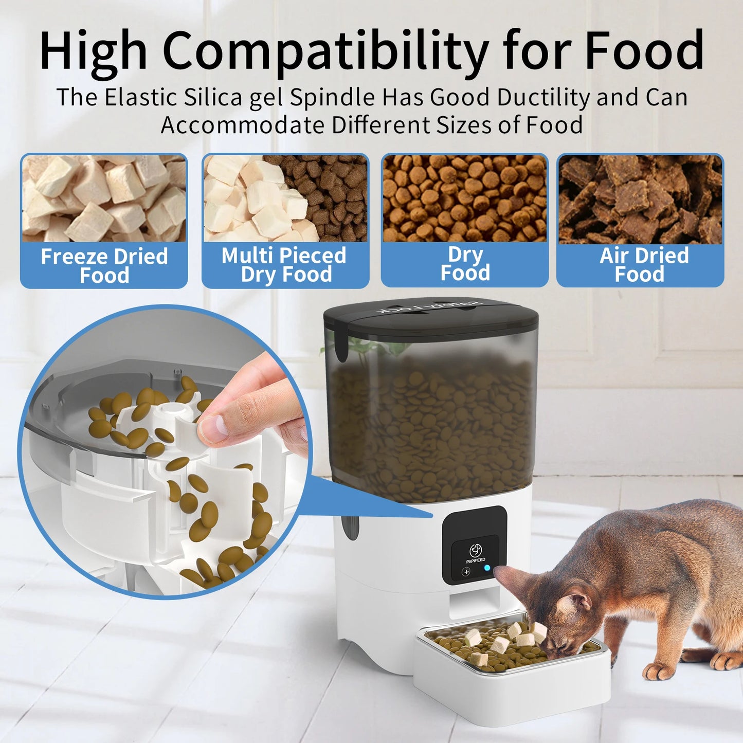 Smart Automatic  WiFi Pet Feeder with APP Control for Remote Feeding