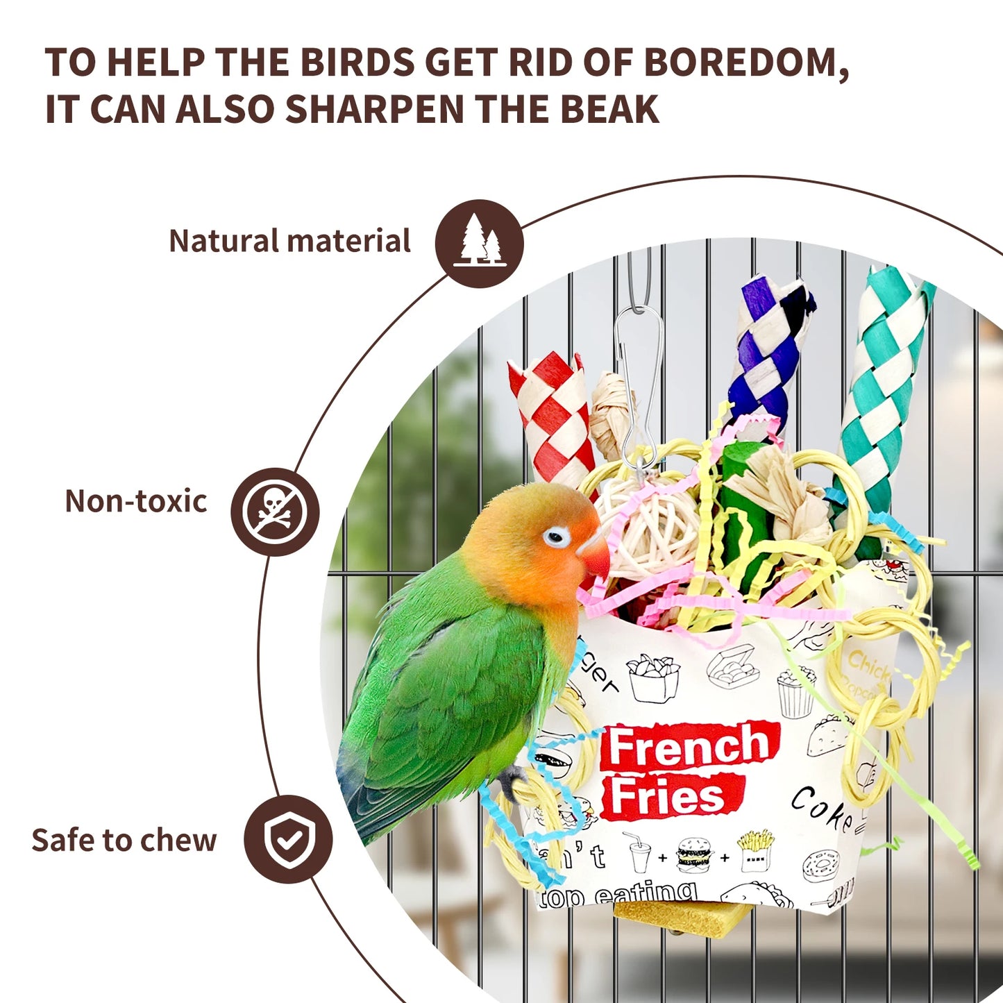 3PCS Bird Shredding Toys,