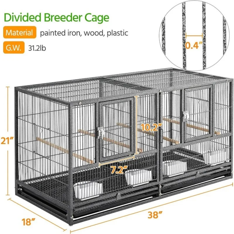 Stackable Bird Cage and Divided Breeder Cage