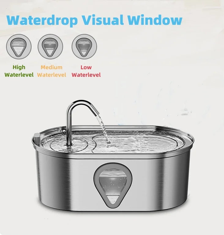 3.5L large capacity stainless steel water fountain with LED Lighting